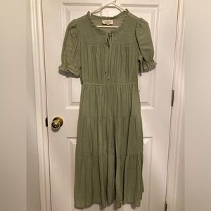 Pale green Sweet Wanderer tiered dress